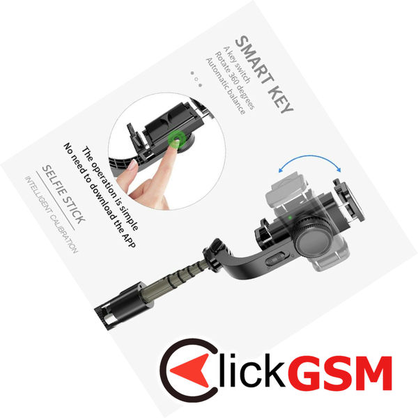 Techsuit - Selfie Stick (L08) - Stable Gimbal/Tripod with Bluetooth Remote Control, 360 Rotation, 86cm - Black