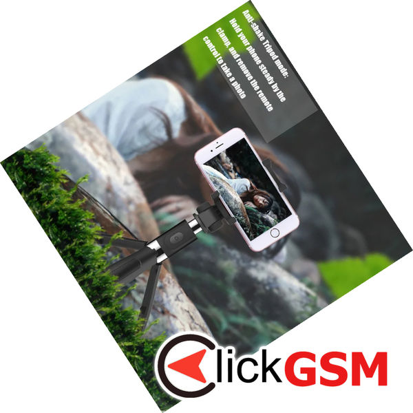 Techsuit - Selfie Stick (L01) - Tripod Stable Mount with Extendable Arm, Bluetooth Remote Control, 70cm - Black