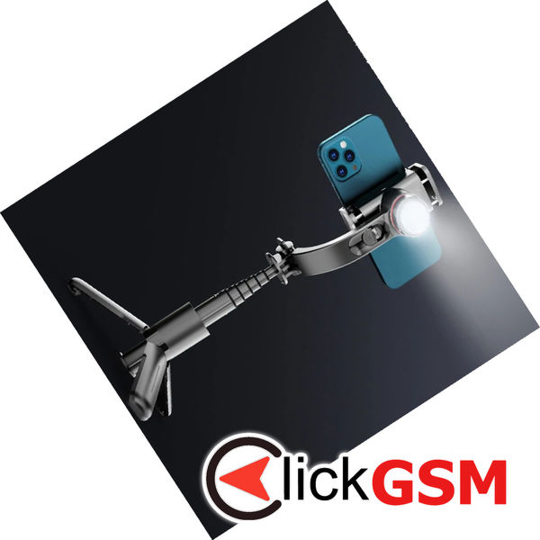 Techsuit - Selfie Stick (L18sMini) - Stable Gimbal/Tripod with Bluetooth Remote Control, Fill Light, 360 Rotation, 70cm - Black