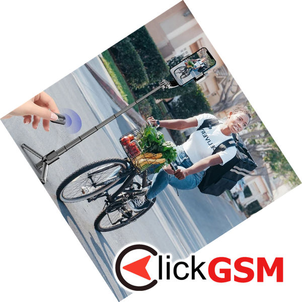 Techsuit - Selfie Stick (L18sMini) - Stable Gimbal/Tripod with Bluetooth Remote Control, Fill Light, 360 Rotation, 70cm - Black