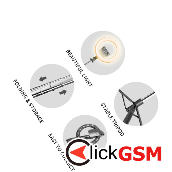 Techsuit - Selfie Stick (Q05s) - Stable Tripod with Bluetooth Remote Control and Ring Light, Stainless Steel, 170cm - Black