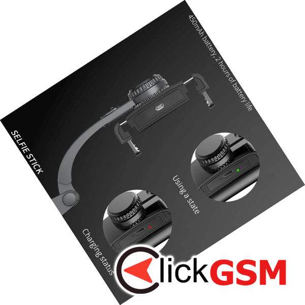 Techsuit - Selfie Stick (Q08) - Anti-Shake Tripod with Bluetooth Remote Control, 360 Rotation, Aluminium Alloy, 75cm - Black