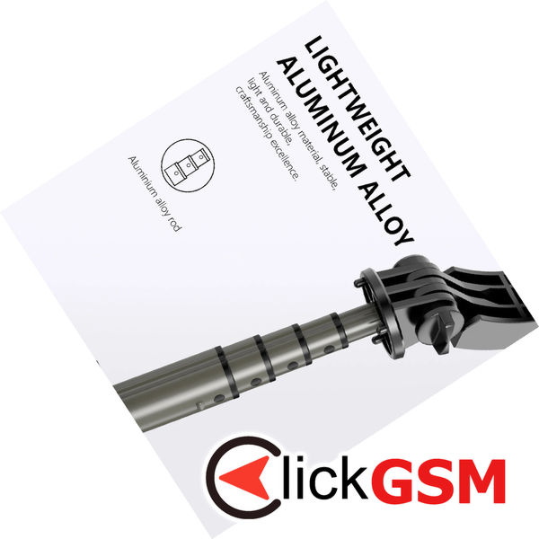 Techsuit - Selfie Stick (Q03s) - Stable Tripod with Bluetooth Remote Control and Fill Light, Aluminium Alloy, 76cm - Black