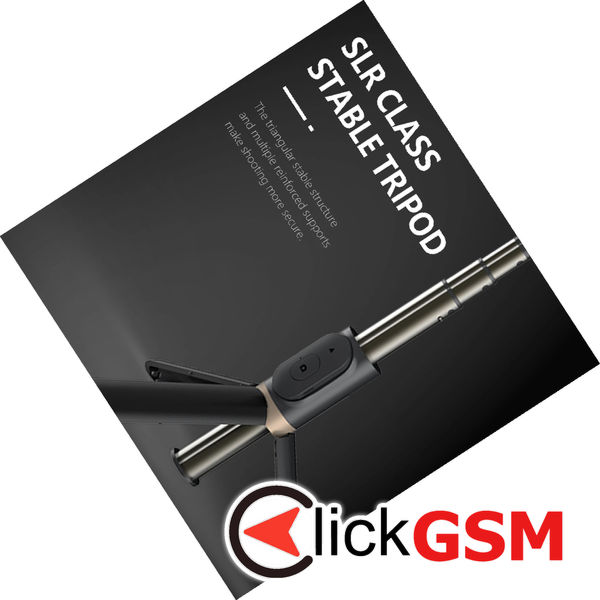 Techsuit - Selfie Stick (Q03s) - Stable Tripod with Bluetooth Remote Control and Fill Light, Aluminium Alloy, 76cm - Black