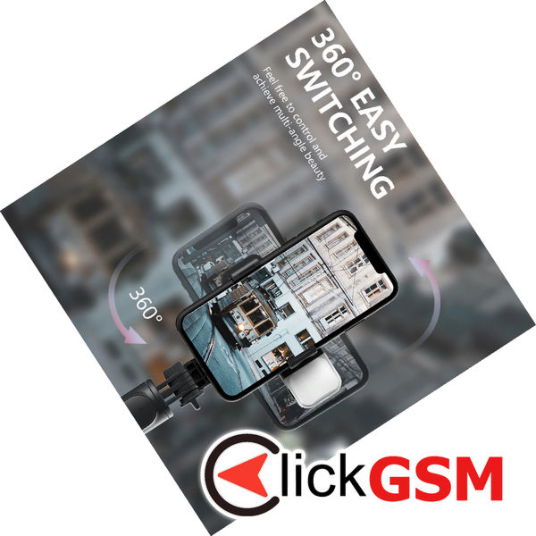 Techsuit - Selfie Stick (Q03s) - Stable Tripod with Bluetooth Remote Control and Fill Light, Aluminium Alloy, 76cm - Black