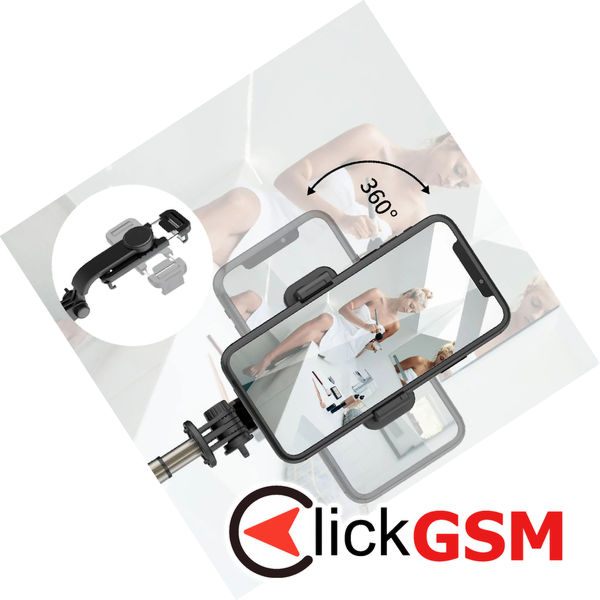 Techsuit - Selfie Stick (Q03) - Stable Tripod with Bluetooth Remote Control, Aluminium Alloy, 360 Rotation, 74cm - Black