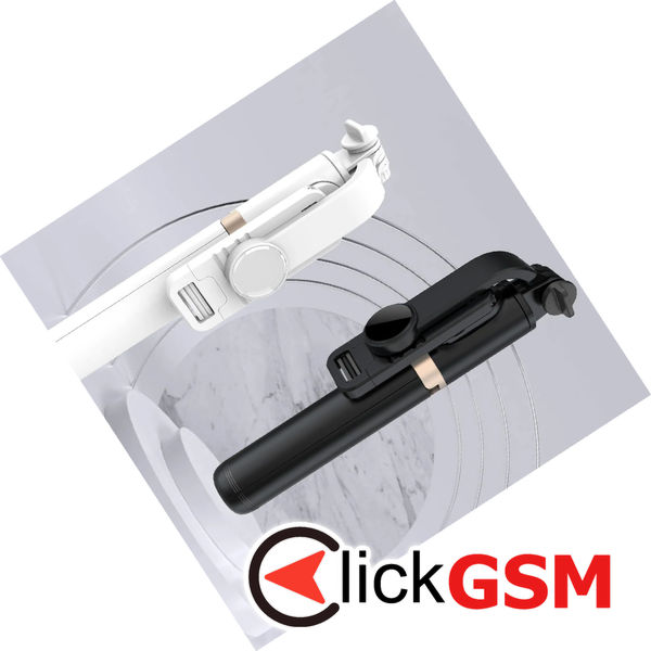 Techsuit - Selfie Stick (Q03) - Stable Tripod with Bluetooth Remote Control, Aluminium Alloy, 360 Rotation, 74cm - Black