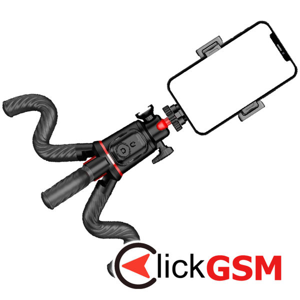 Techsuit - Selfie Stick (C03) - with Flexible Telescopic Pole Tripod, Remote Control, 360 Ball Head, 64cm - Black