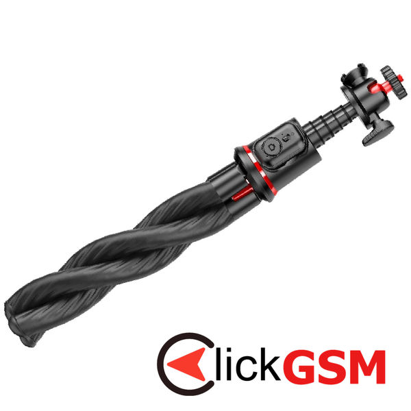 Techsuit - Selfie Stick (C03) - with Flexible Telescopic Pole Tripod, Remote Control, 360 Ball Head, 64cm - Black