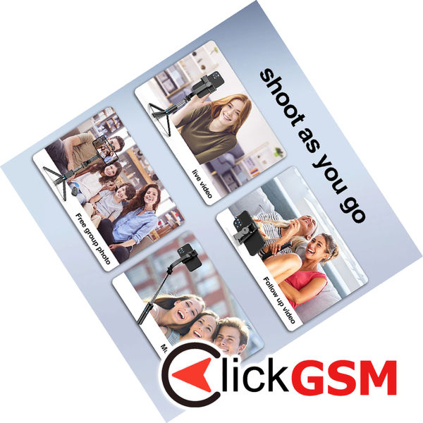 Techsuit - Selfie Stick (C01) - with Foldable Stable Tripod and Bluetooth Remote Control, 106cm - Black