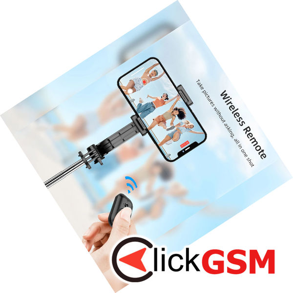 Techsuit - Selfie Stick (C01) - with Foldable Stable Tripod and Bluetooth Remote Control, 106cm - Black