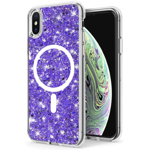 Techsuit - Sparkly Glitter MagSafe - iPhone XS Max - Purple