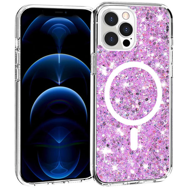Techsuit - Sparkly Glitter MagSafe - iPhone 12 Pro Max - Magenta