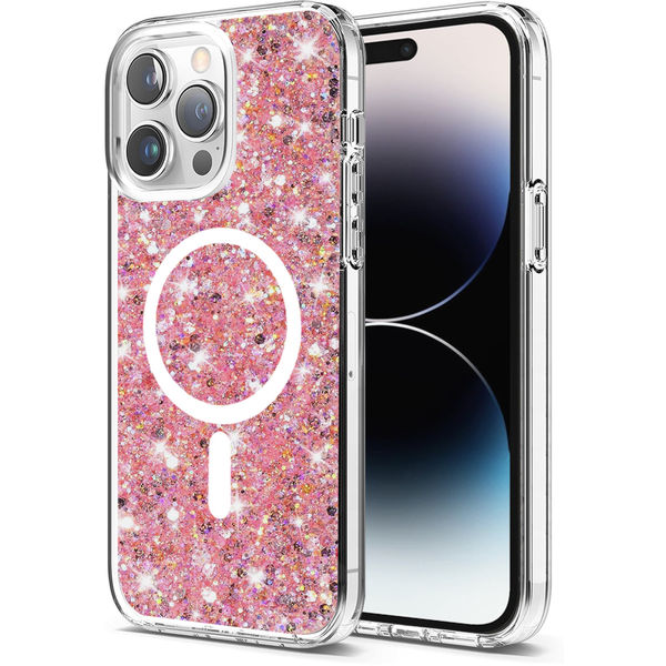 Techsuit - Sparkly Glitter MagSafe - iPhone 14 Pro Max - Pink