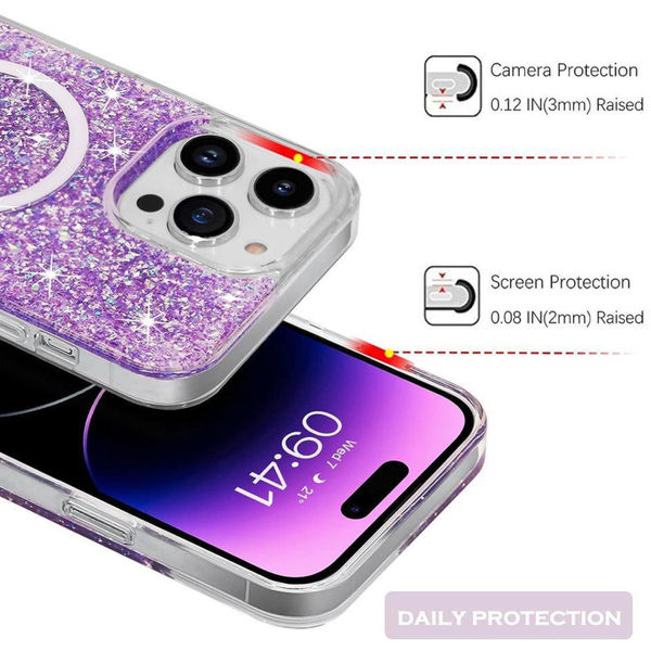 Techsuit - Sparkly Glitter MagSafe - iPhone 14 Pro Max - Pink