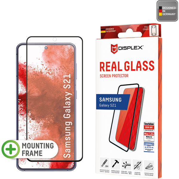 Displex - Premium Real Glass Full Cover - Samsung Galaxy S21 5G - Black