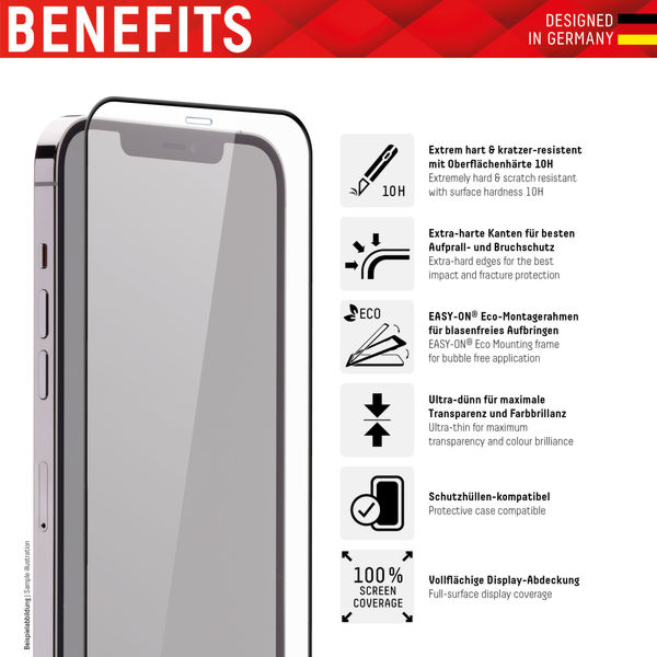 Displex - Premium Real Glass Full Cover - iPhone X / iPhone XS / iPhone 11 Pro - Black