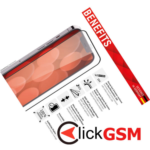 Displex - Premium Real Glass Full Cover - iPhone 6 / 6S / 7 / 8 / SE 2, SE 2020 / SE 3, SE 2022 - Black