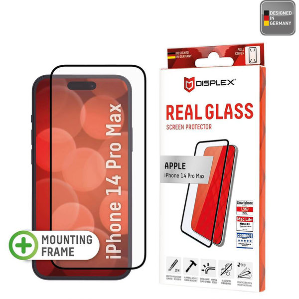 Displex - Premium Real Glass Full Cover - iPhone 14 Pro Max - Black