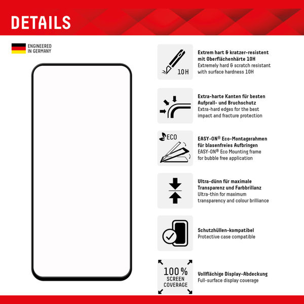 Displex - Premium Real Glass Full Cover - Samsung Galaxy S23 FE - Black