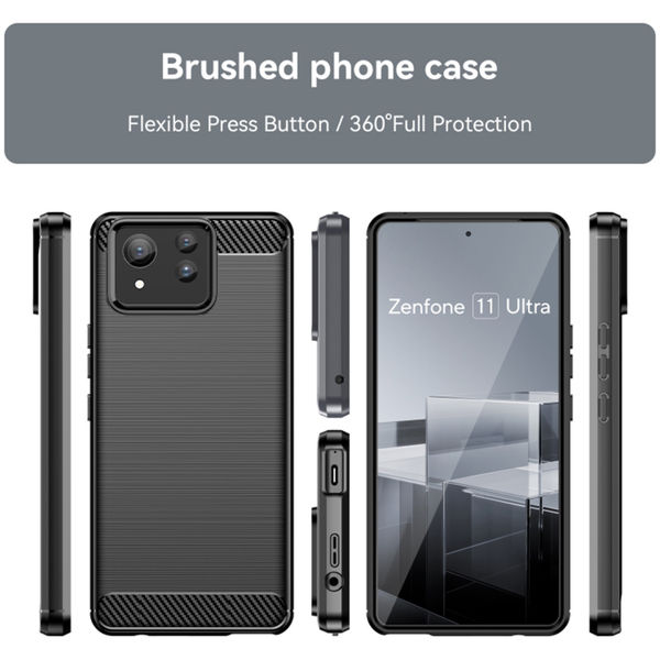 Techsuit - Carbon Silicone - Asus Zenfone 11 Ultra - Black