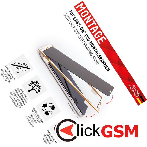 Displex - Premium Real Glass Privacy Full Cover - iPhone 6 / 6S / 7 / 8 / SE 2, SE 2020 / SE 3, SE 2022 - Black