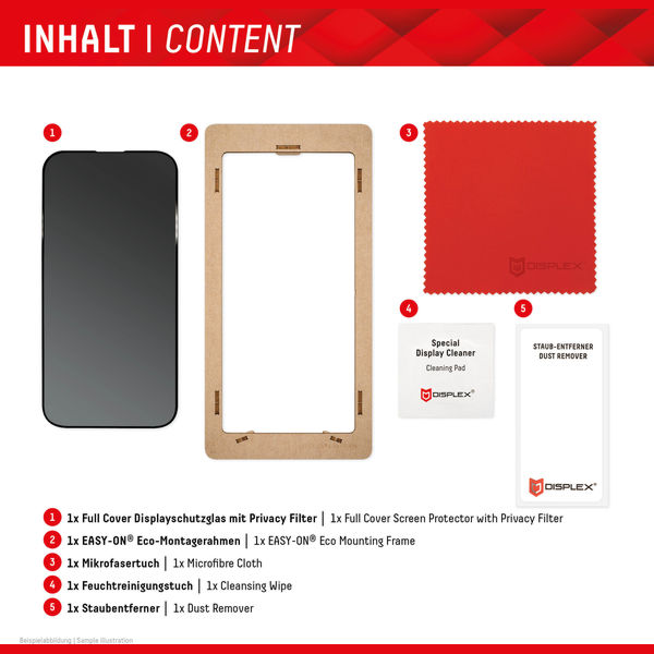 Displex - Premium Real Glass Privacy Full Cover - Samsung Galaxy S24 Plus - Black