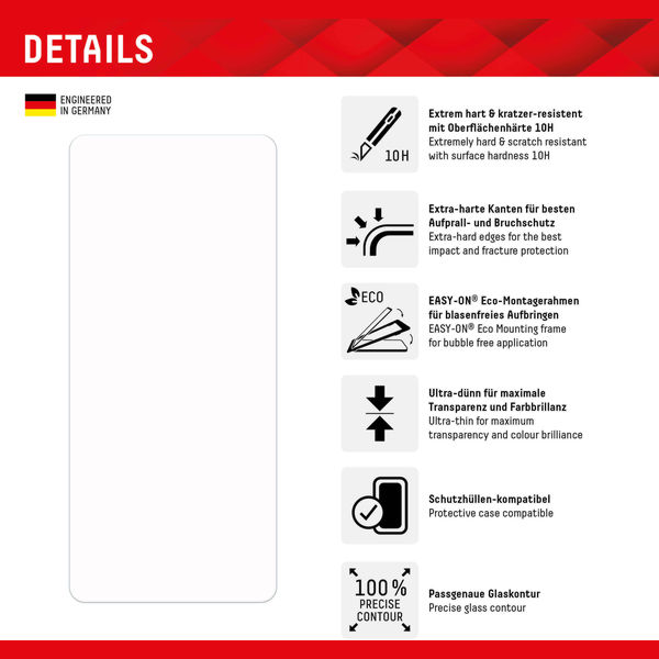 Displex - Premium Real Glass 2D - Samsung Galaxy A54 - Clear