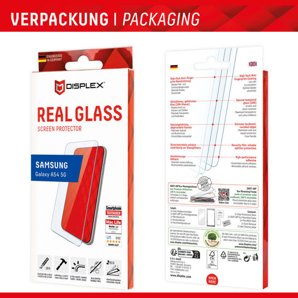 Displex - Premium Real Glass 2D - Samsung Galaxy A54 - Clear