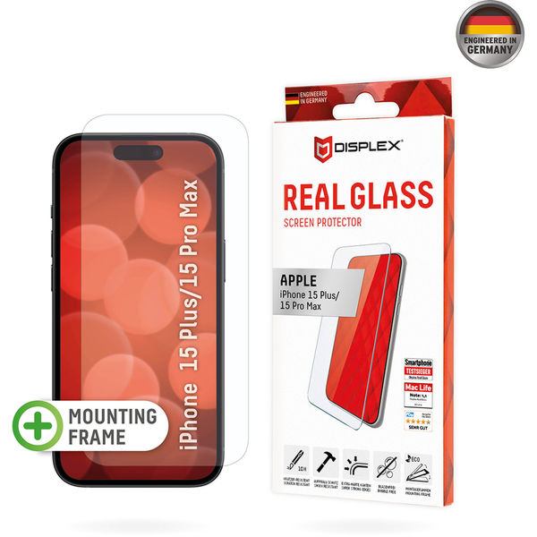 Displex - Premium Real Glass 2D - iPhone 15 Plus / iPhone 15 Pro Max - Clear