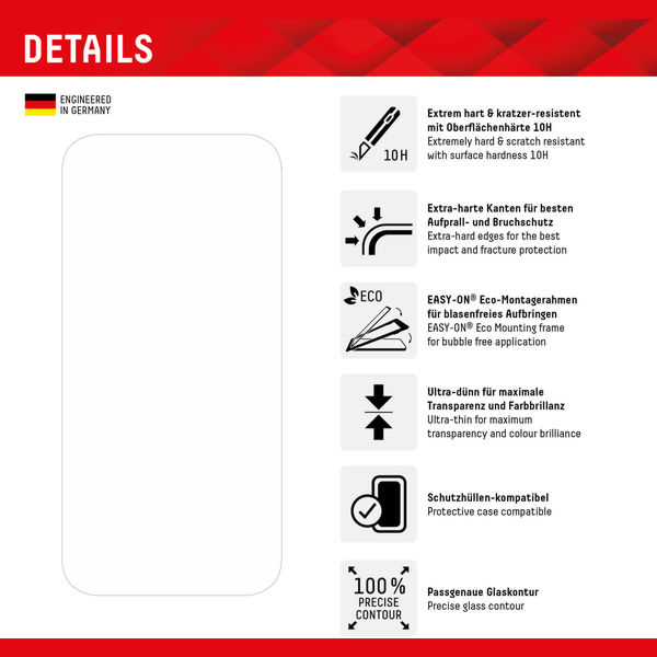 Displex - Premium Real Glass 2D - iPhone 15 Plus / iPhone 15 Pro Max - Clear