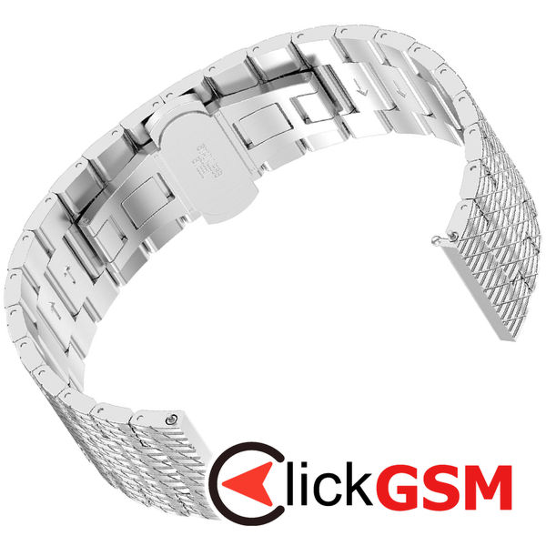 Techsuit - Watchband 20mm (W052) - Samsung Galaxy Watch 4/5/Active 2, Huawei Watch GT 3 (42mm)/GT 3 Pro (43mm) - Silver