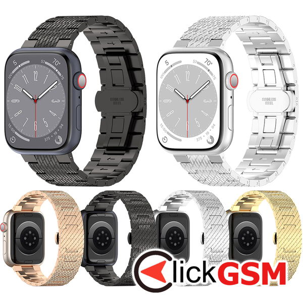 Techsuit - Watchband 35mm (W052) - Apple Watch 1/2/3/4/5/6/7/8/9/10/SE/SE 2/Ultra/Ultra 2 (42/44/45/46/49mm) - Rose Gold