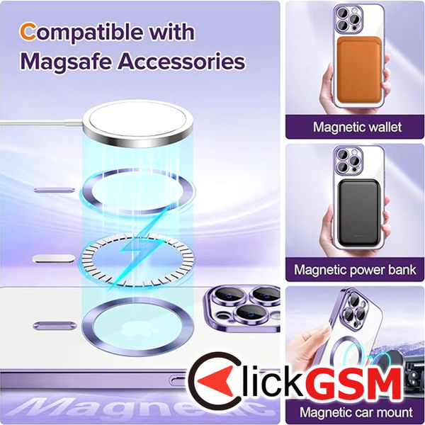 Techsuit - Luxury Crystal MagSafe - iPhone 12 Pro Max - Light Purple