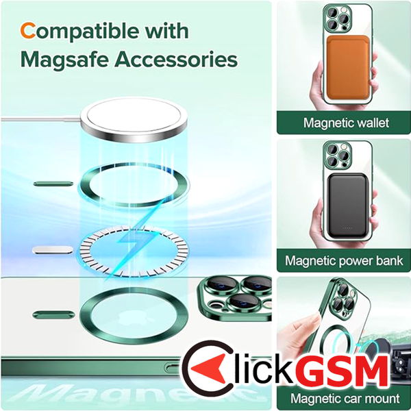 Techsuit - Luxury Crystal MagSafe - iPhone 12 Pro - Deep Green