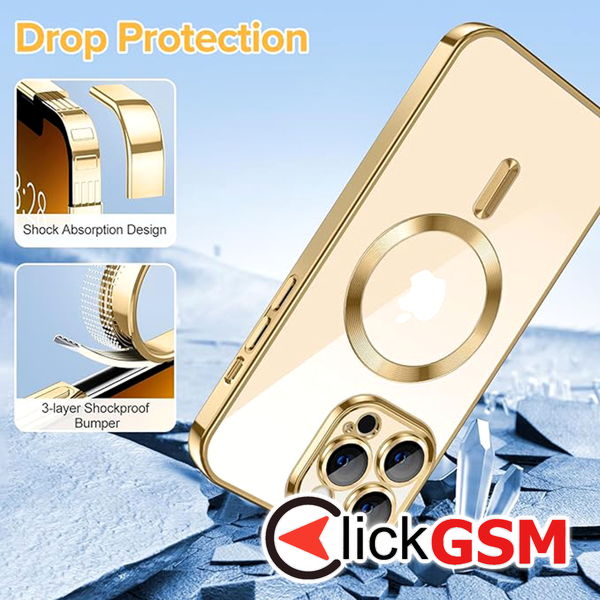 Techsuit - Luxury Crystal MagSafe - iPhone 13 Pro - Gold