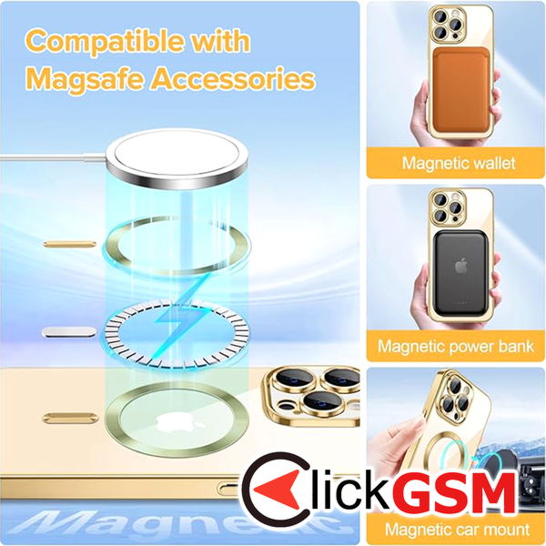 Techsuit - Luxury Crystal MagSafe - iPhone 13 Pro - Gold