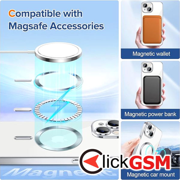 Techsuit - Luxury Crystal MagSafe - iPhone 14 Plus - Silver