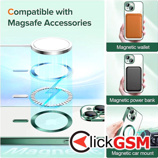 Techsuit - Luxury Crystal MagSafe - iPhone 14 Plus - Deep Green