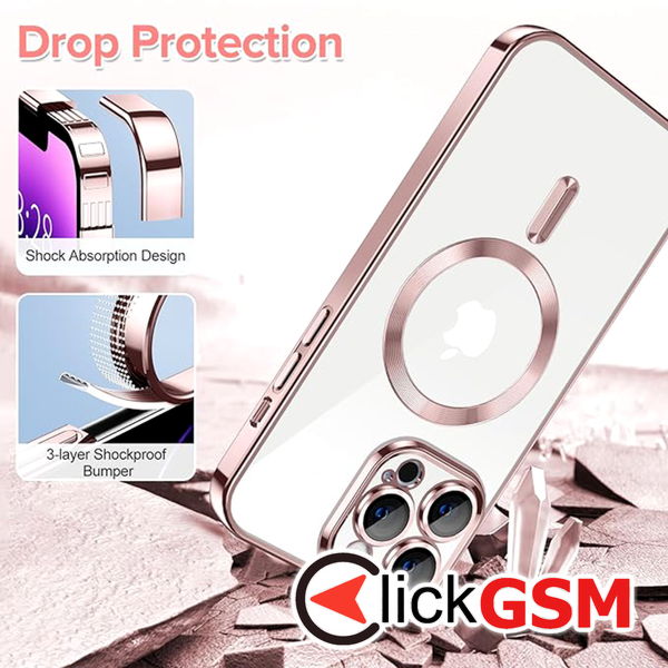 Techsuit - Luxury Crystal MagSafe - iPhone 14 Pro Max - Pink