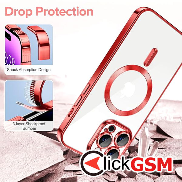 Techsuit - Luxury Crystal MagSafe - iPhone 14 Pro Max - Red