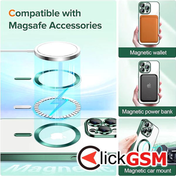 Techsuit - Luxury Crystal MagSafe - iPhone 14 Pro Max - Deep Green