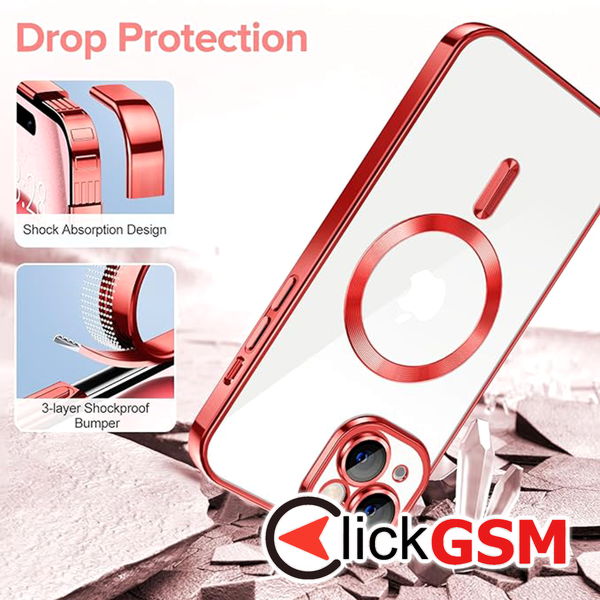 Techsuit - Luxury Crystal MagSafe - iPhone 15 - Red