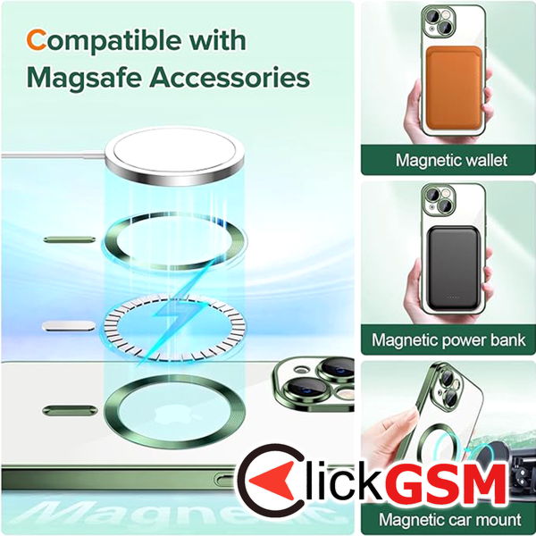 Techsuit - Luxury Crystal MagSafe - iPhone 15 - Deep Green