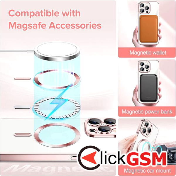 Techsuit - Luxury Crystal MagSafe - iPhone 15 Pro - Pink