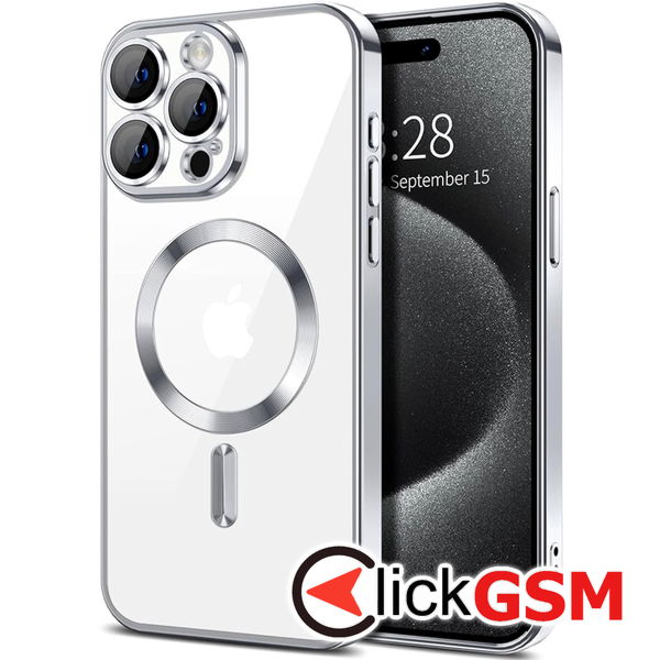 Techsuit - Luxury Crystal MagSafe - iPhone 15 Pro Max - Silver