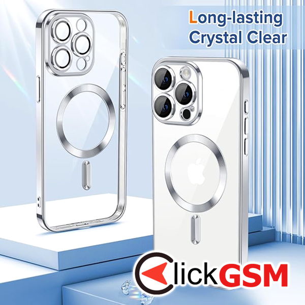 Techsuit - Luxury Crystal MagSafe - iPhone 15 Pro Max - Silver