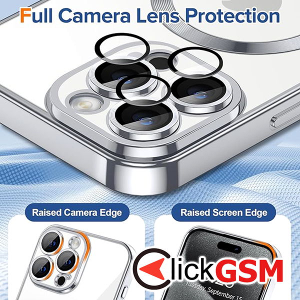 Techsuit - Luxury Crystal MagSafe - iPhone 15 Pro Max - Silver