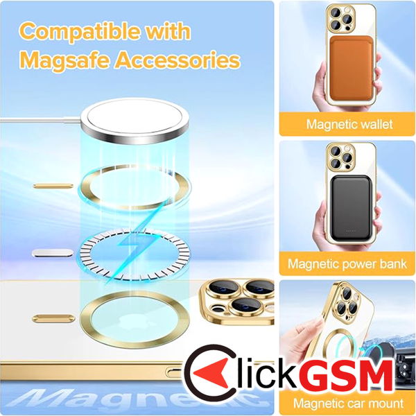 Techsuit - Luxury Crystal MagSafe - iPhone 15 Pro Max - Gold