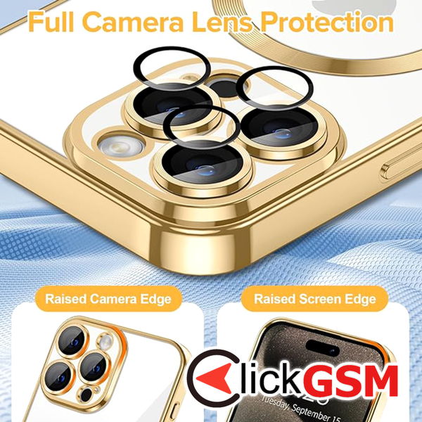 Techsuit - Luxury Crystal MagSafe - iPhone 15 Pro Max - Gold